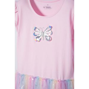 Vestido de Mic con falda en tull rosada para niña