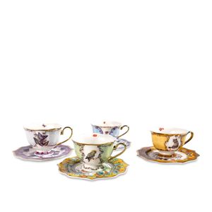 Pocillo y plato tesoro jungla 170ml set x4