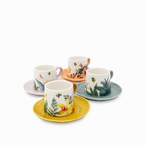 Pocillo y plato Lily 150ml set x4