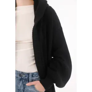 Cárdigan tejido negro para mujer