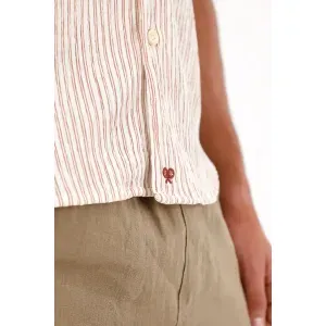 Camisa a rayas con raqueta para hombre