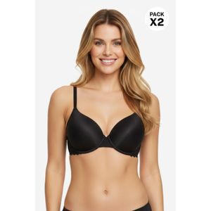Brasier en microfibra satinada paquete x2 cobertura 3/4