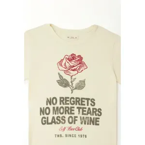 Camiseta manga corta crudo para mujer