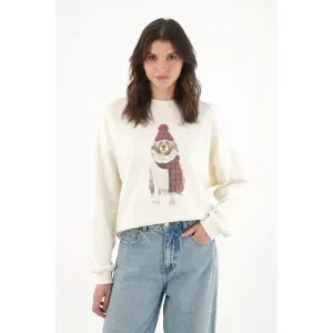 Buzo con estampado navideño para mujer