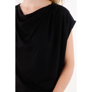 Camiseta con drappeado negra para mujer