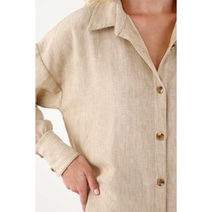 Cover up largo con botones café para mujer