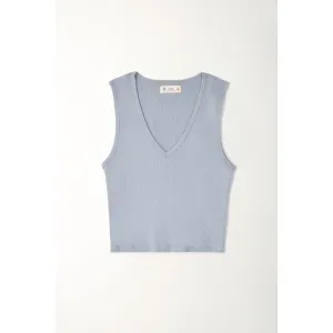 Camiseta con cuello en V para mujer