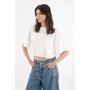 Camiseta tipo capa crudo para mujer