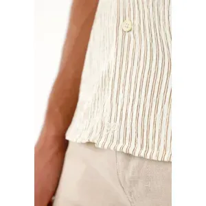 Camisa a rayas con raqueta para hombre