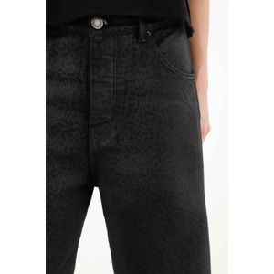 Pantalón con efecto resinado animal print negro para mujer