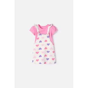 Vestido tipo jardinera de Littlemic multicolor para niña 2T a 5T
