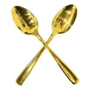 Juego de 12 cucharas Doradas de acero inoxidable