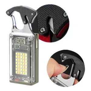 Linterna Reflector Con Panel Solar 5 Modos De Luz, Recargable, Llavero De Emergencia- W513