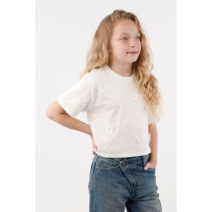 Camiseta con bordado de mariposa para niña