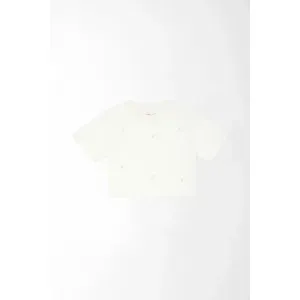 Camiseta con bordado de mariposa para niña