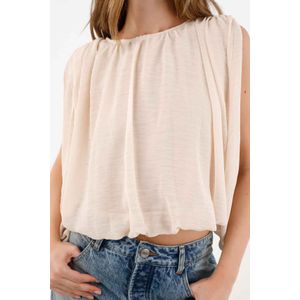 Camisa en tela liviana y vaporosa crudo para mujer