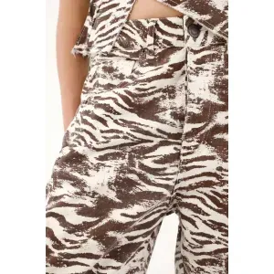 Pantalón de animal print de tiro bajo para mujer