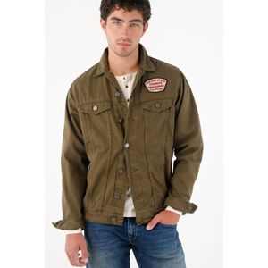 Camisa tipo chaqueta con parche para hombre