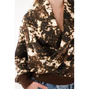 Buzo holgado estampado para mujer