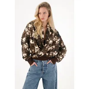 Buzo holgado estampado para mujer