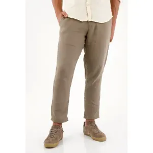 Pantalón en lino café para hombre