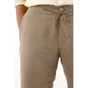 Pantalón en lino café para hombre
