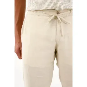 Pantalón en lino gris para hombre