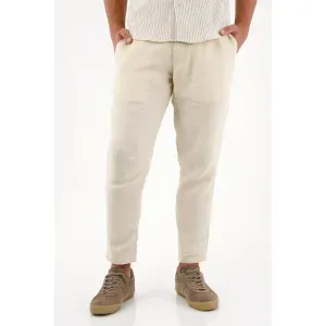 Pantalón en lino gris para hombre