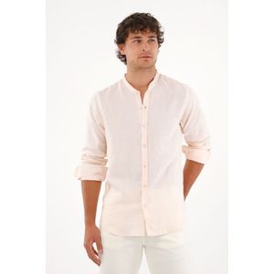 Camisa en 100% lino rosada para hombre
