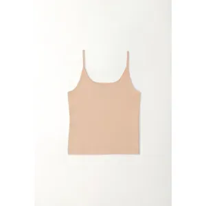 Camiseta de tiras naranja para mujer