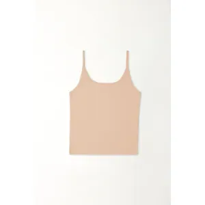 Camiseta de tiras naranja para mujer