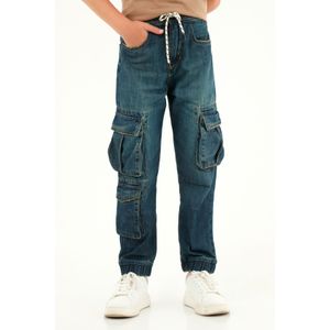 Pantalón Jogger azul con bolsillos cargo para niño