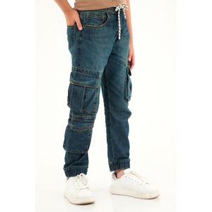 Pantalón Jogger azul con bolsillos cargo para niño