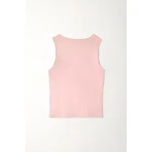 Camiseta ajustada manga sisa crudo para mujer