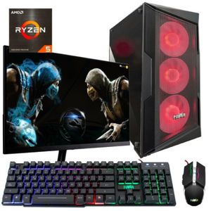 Computador Gamer AMD Ryzen 5 5600GT 16GB RGB 512GB  ASUS DUAL Radeon 9060XT 8GB - Monitor Acer 21.5 Linux Preinstalado