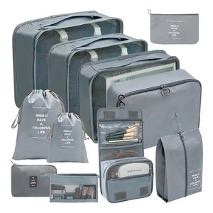 Organizador De Viaje 11 Piezas Equipaje Maleta Gris