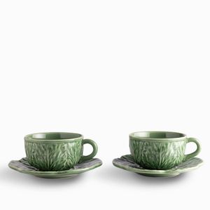 Pocillo y plato Huerto Verde 220ml set x2
