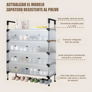 Zapatero Organizador 6 Niveles con Cubierta a Prueba de Polvo