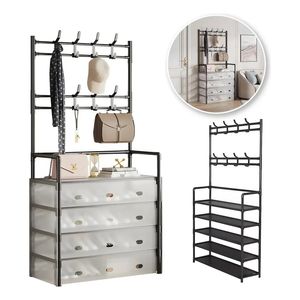 Zapatero Perchero Tendedero Organizador 5 Niveles Con Tapa