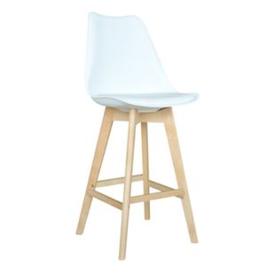Silla de Barra Milano Tapizada Blanco
