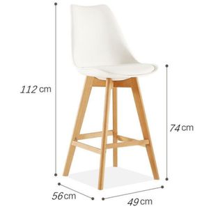 Silla de Barra Milano Tapizada Blanco