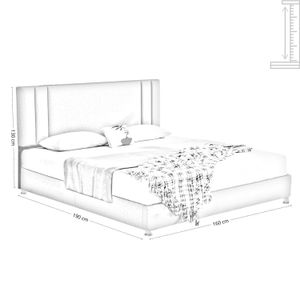 Base Cama Con Espaldar Queen Lupe Negro