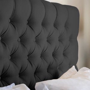 Base Cama Con Espaldar Semidoble Paris Gris Plomo