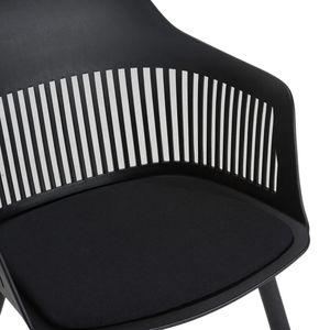 Silla De Comedor Positano Negra Moderna En Plástico Pp Resistentes