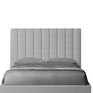 Base Cama Con Espaldar Queen Natura Gris Perla