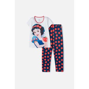 Pijama de Blancanieves blanca y azul de pantalón largo para niña