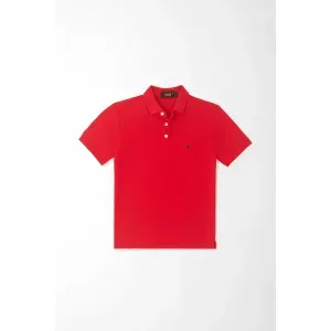 Polo con raqueta bordada rojo para niño