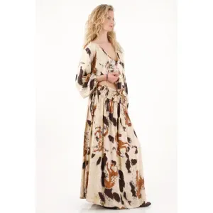 Falda larga estampada para mujer