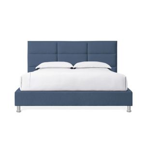 Base Cama Con Espaldar Semidoble Delhi Azul