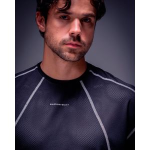 Camiseta Oversized Boxy Con Contraste,  Color NEGRO  Para Hombre